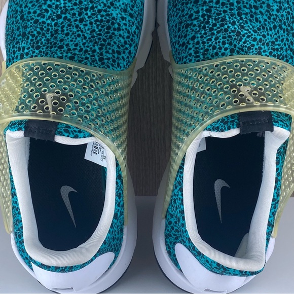 Nike Sock Dart Safari Turbo Green White Running Shoe 942198-300 Men's Size 8 - Picture 8 of 9